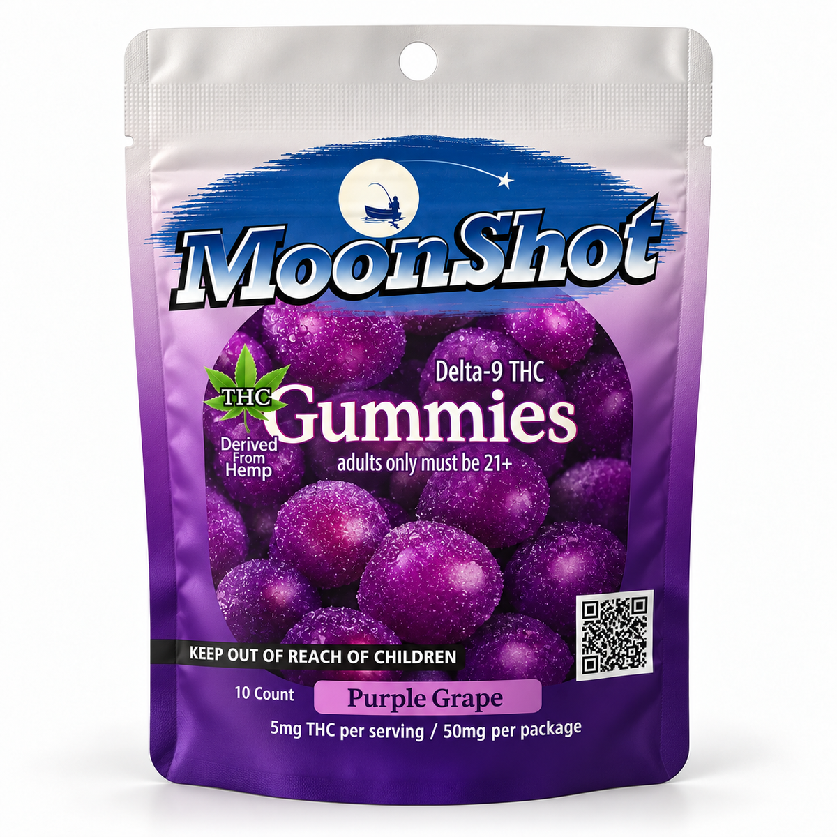 MoonShot Delta-9 Grape Gummies– 10 Count