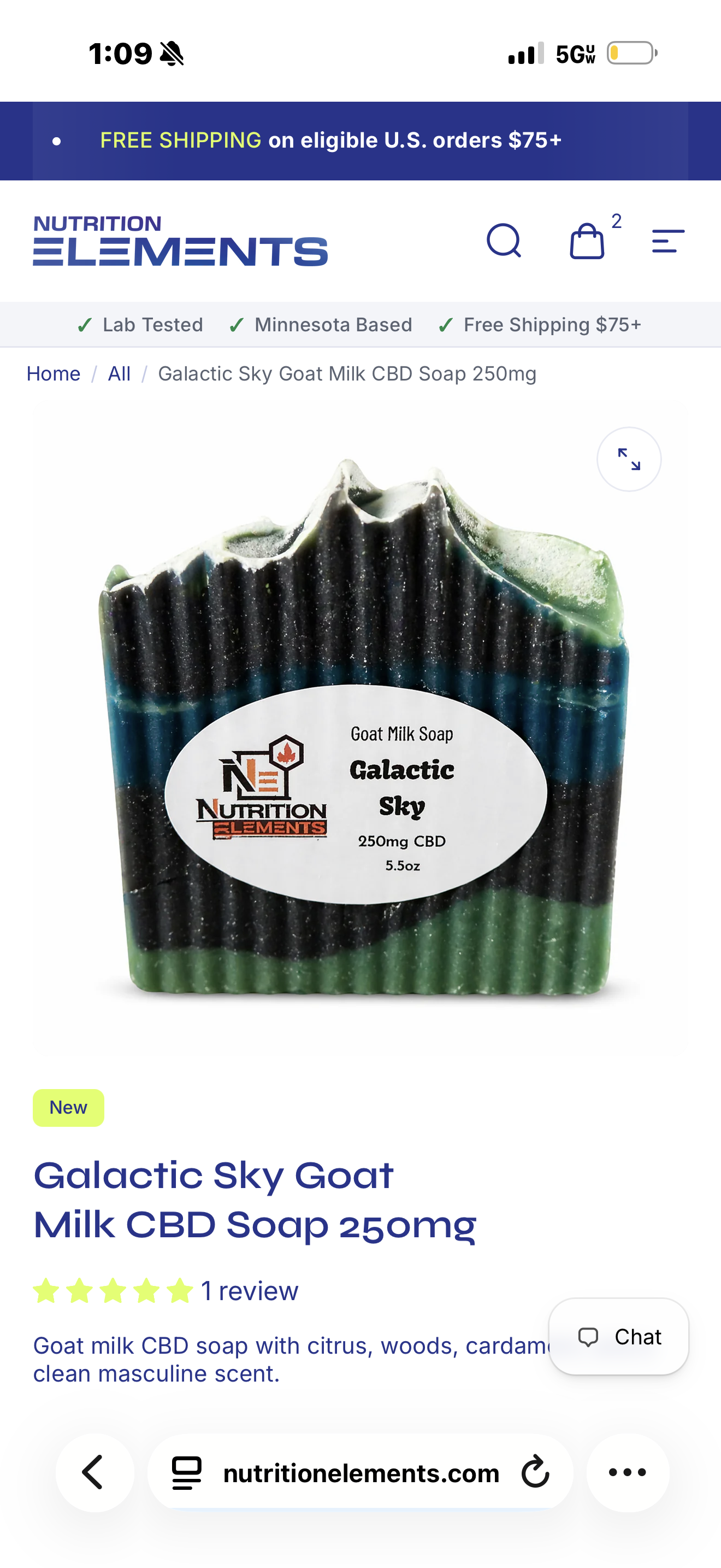 Galactic Sky Goat Milk CBD Soap – 250mg