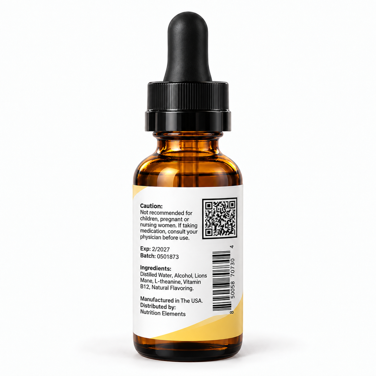 Lions Mane and B-12 tincture (Wild Berry)