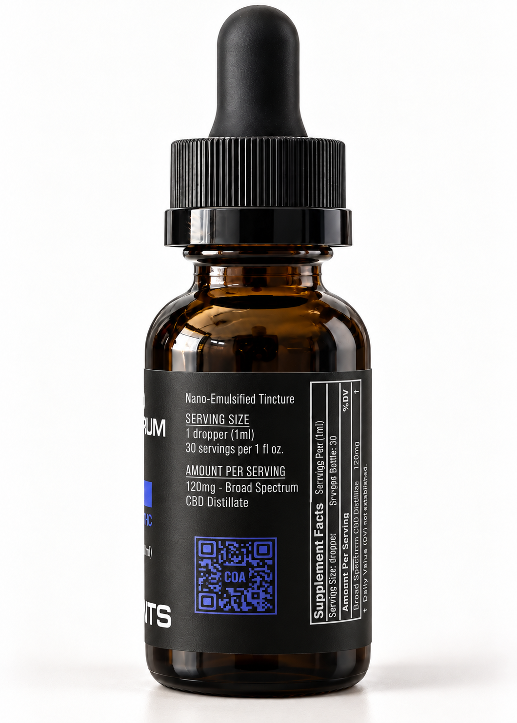 Broad Spectrum CBD Tincture 3600mg – Unflavored, Zero THC