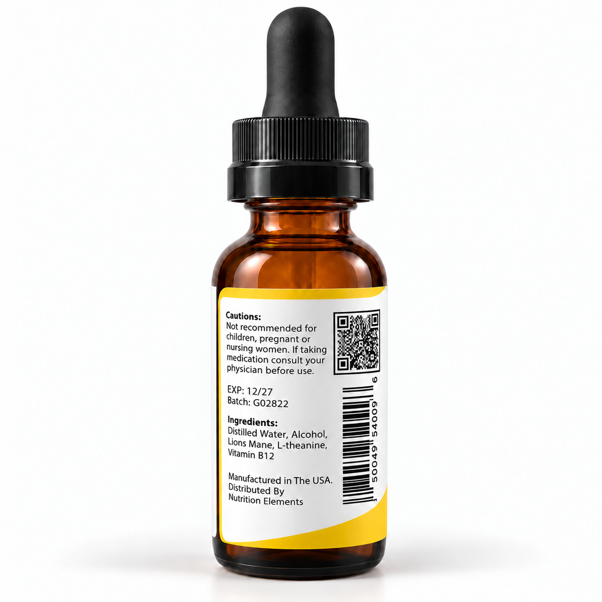 Lions Mane and B-12 tincture Unflavored
