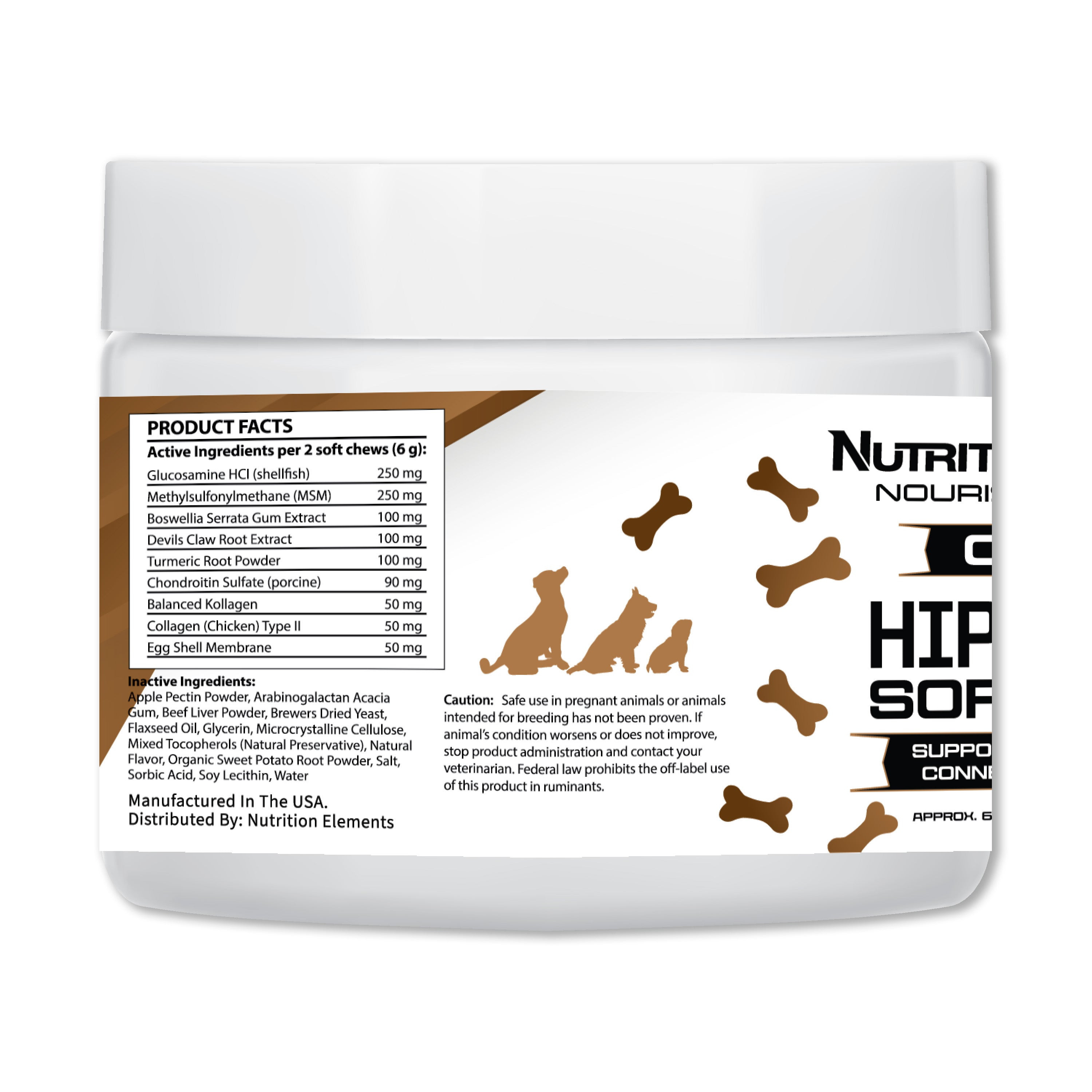 Hip + Joint Soft Chews for Dogs from Nutrition Elements, product view 3