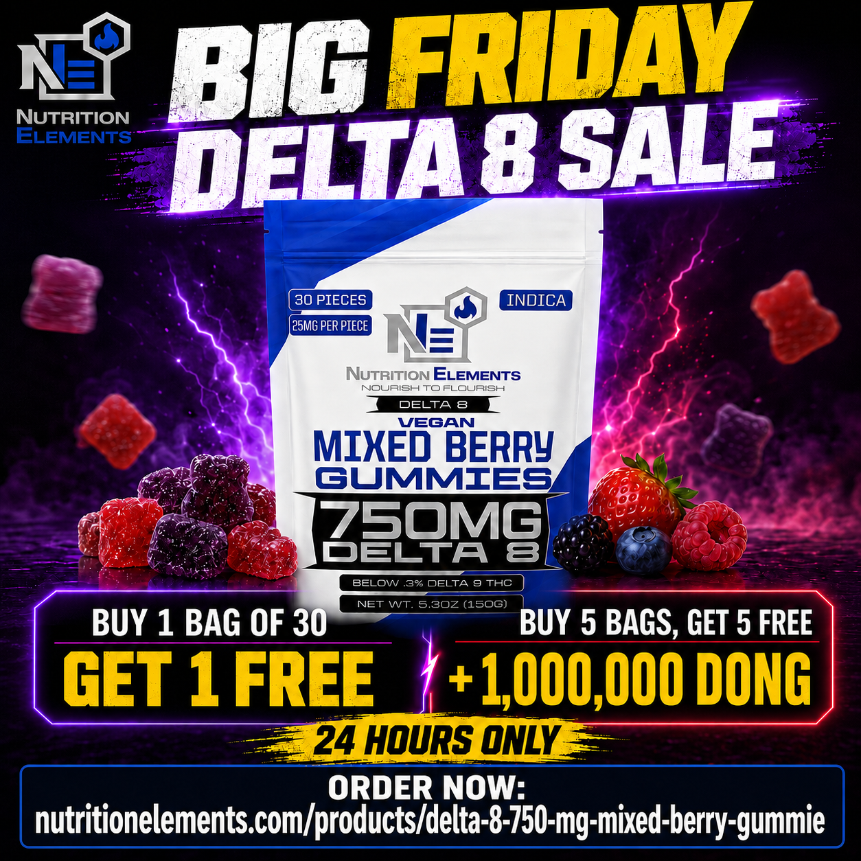 Delta 8 750 MG Mixed Berry Gummie