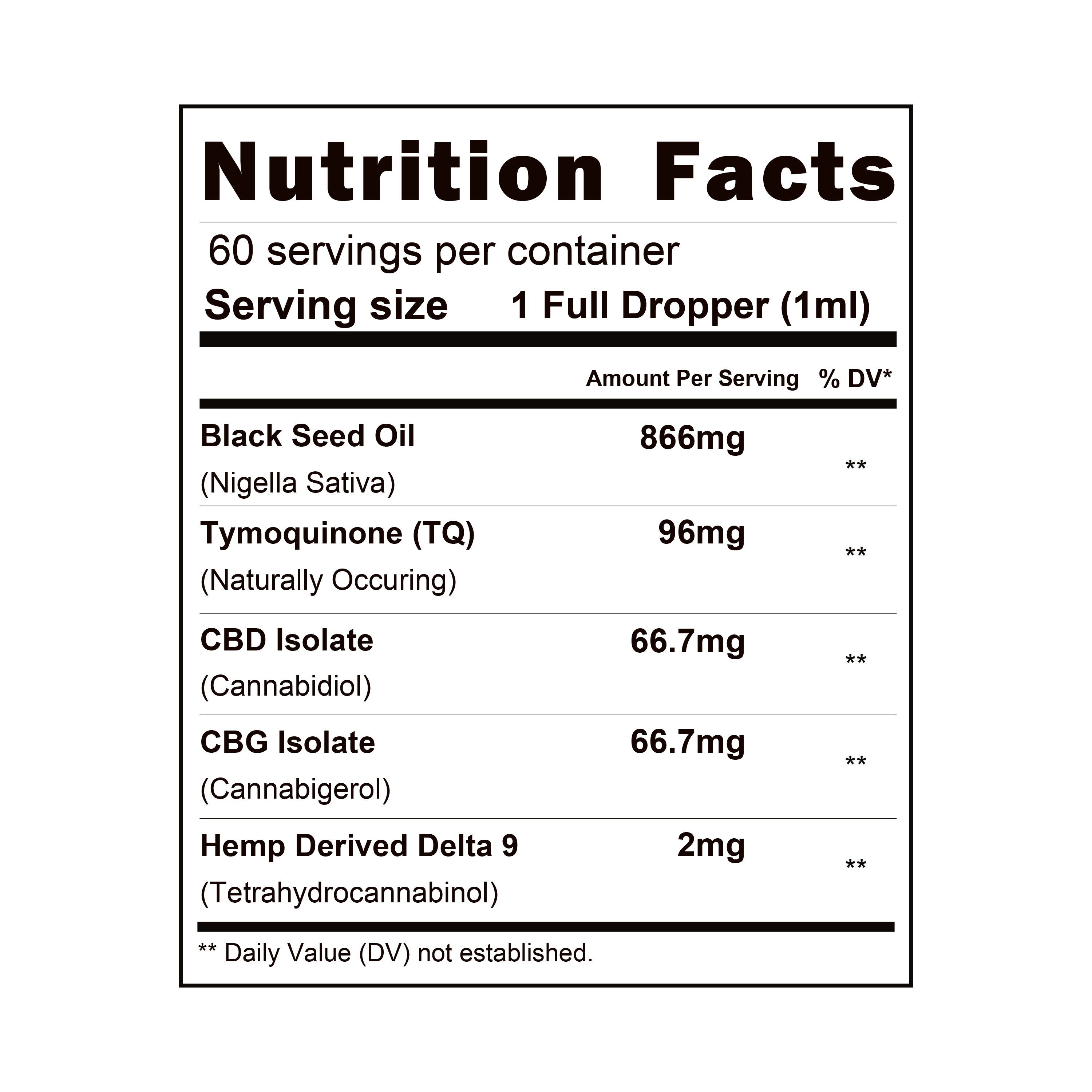 52,000mg Black Seed Oil with THC from Nutrition Elements, product view 4