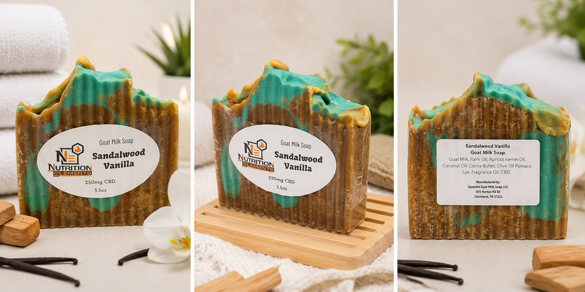 Sandalwood vanilla CBD goat milk soap
