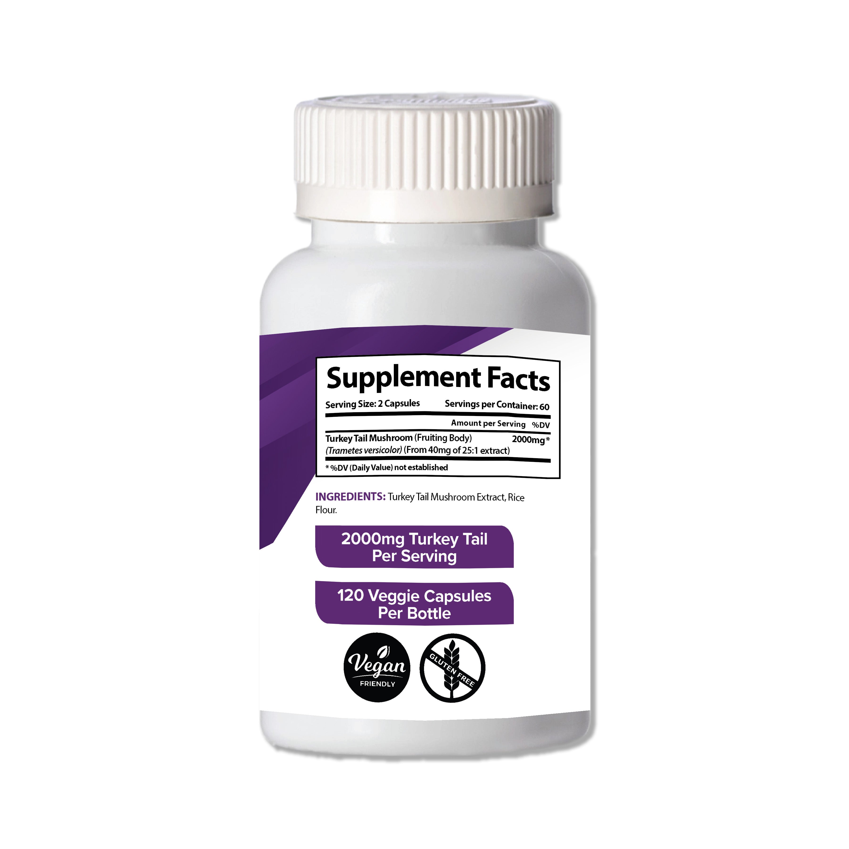 Turkey Tail Mushroom Capsules 120 count