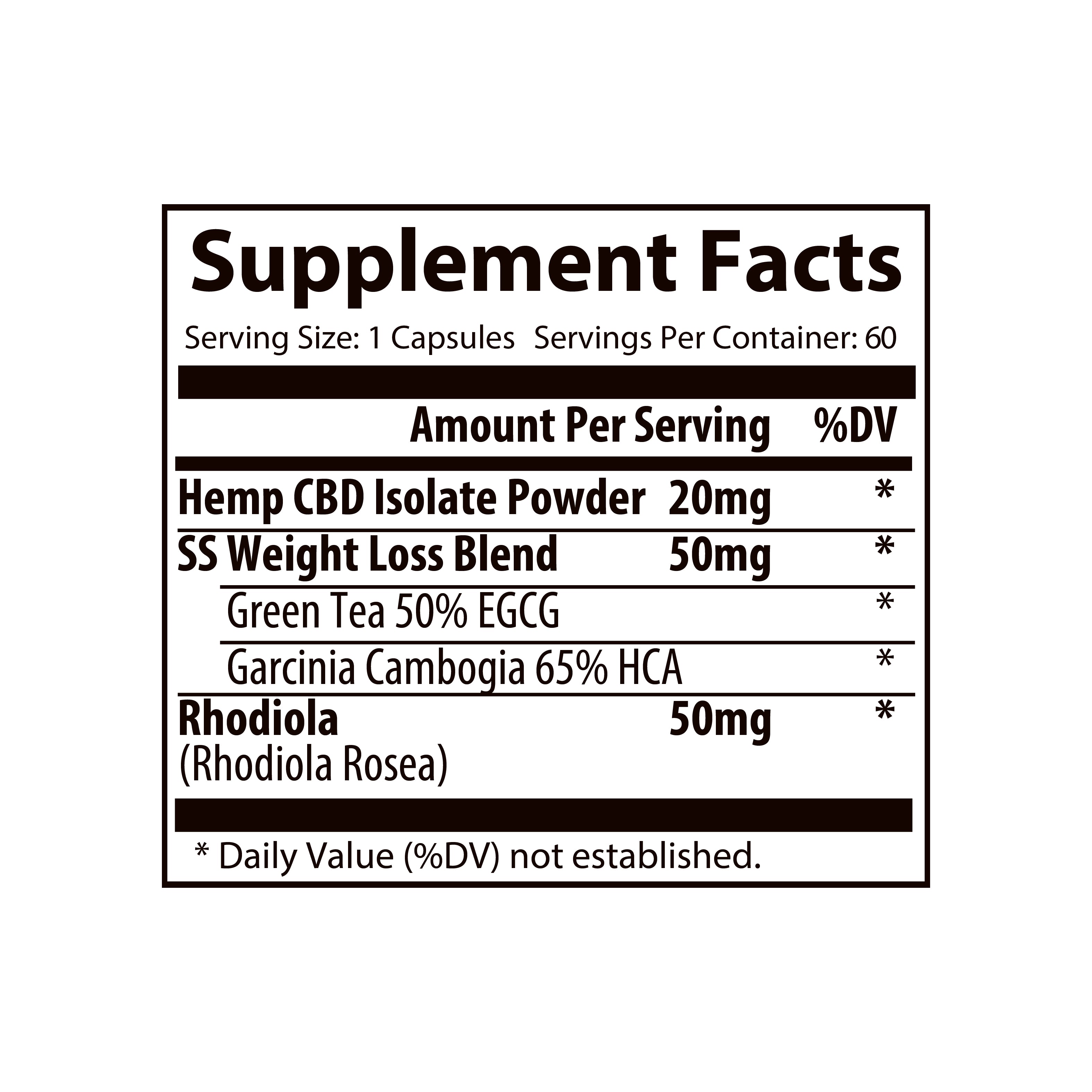20mg Weight Support Capsules, 60 Count
