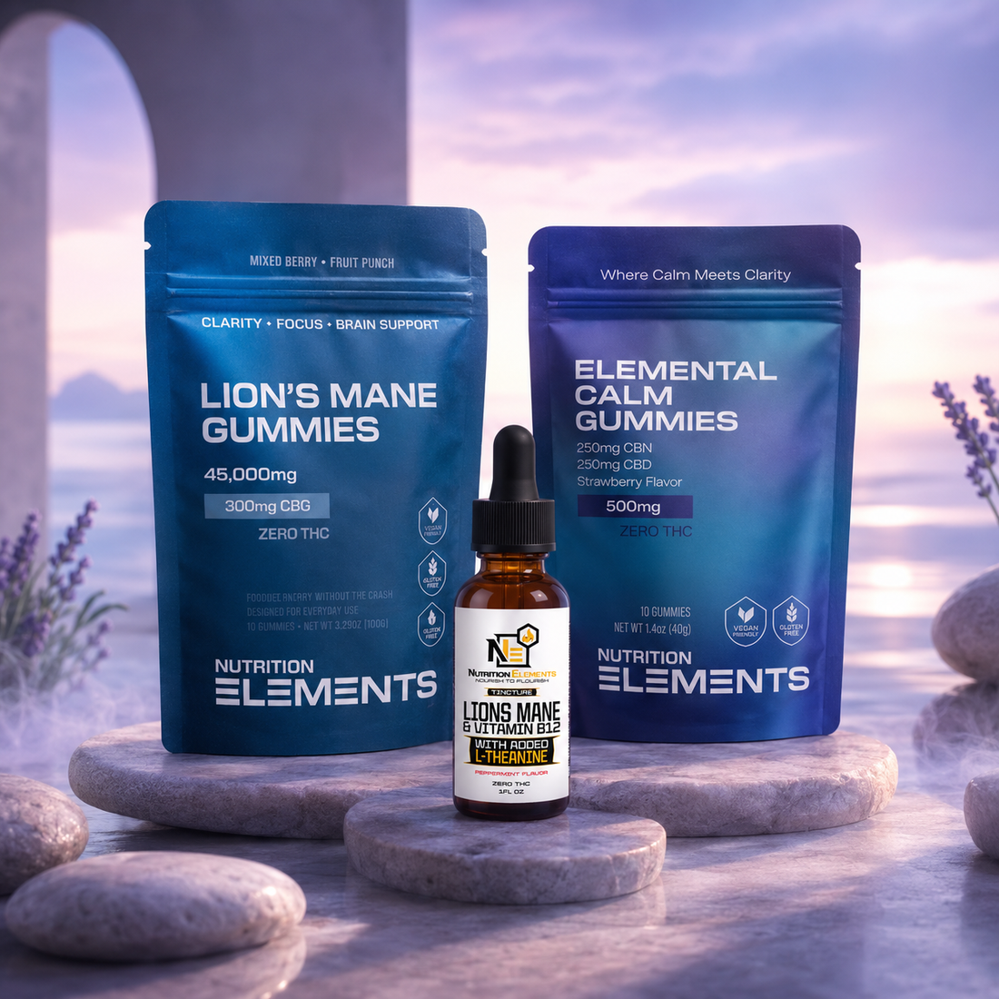 Nutrition Elements Focus + Calm Stack — Lion's Mane and CBD for focus