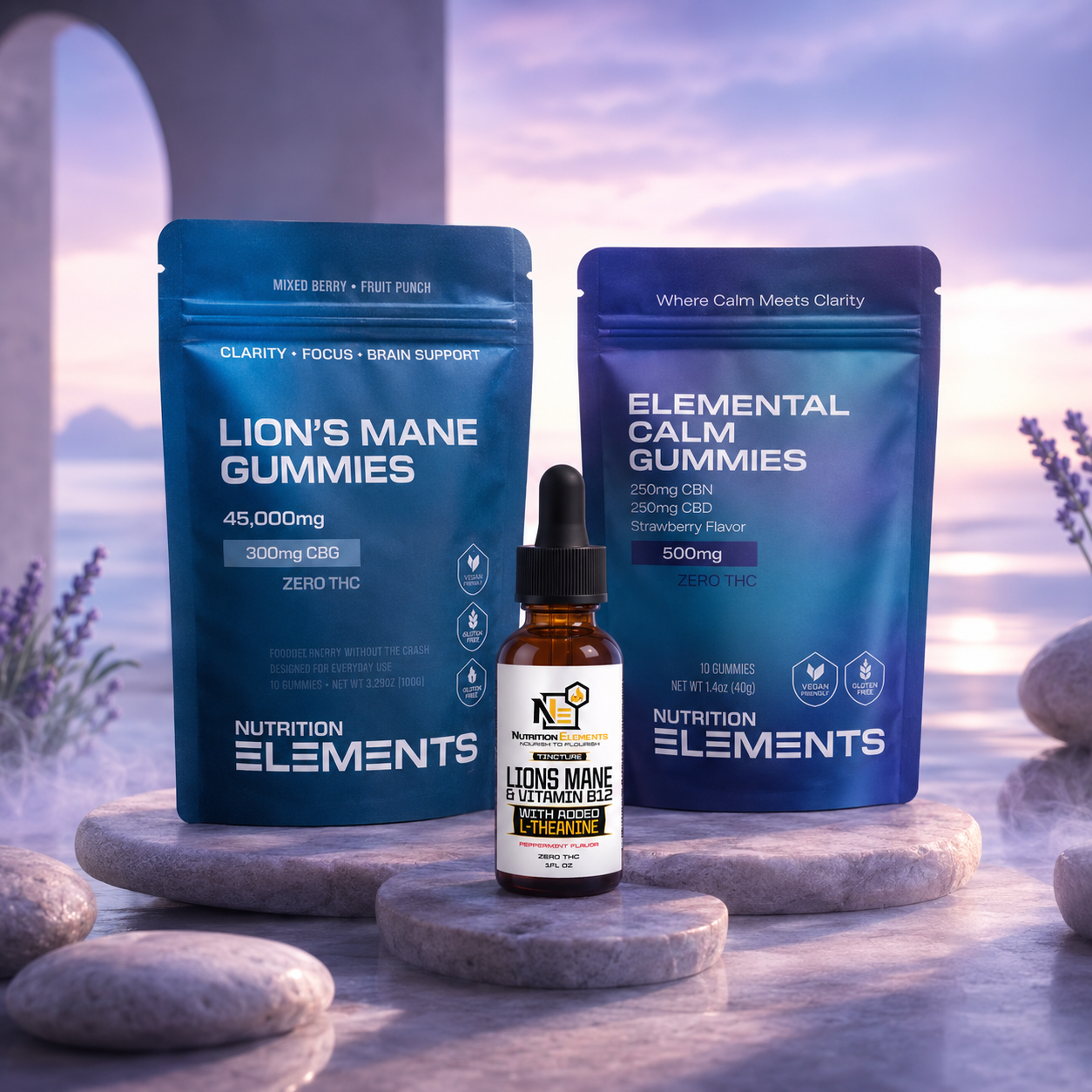 Nutrition Elements Focus + Calm Stack — Lion's Mane and CBD for focus