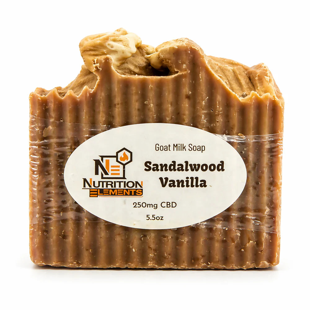 Sandalwood vanilla CBD goat milk soap
