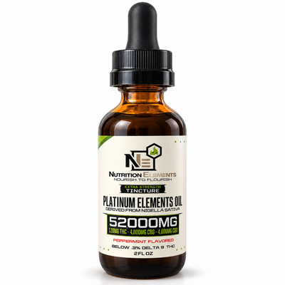 Platinum Elements 52,000mg Black Seed Oil Tincture with CBD, CBG & THC – Peppermint, 2 fl oz