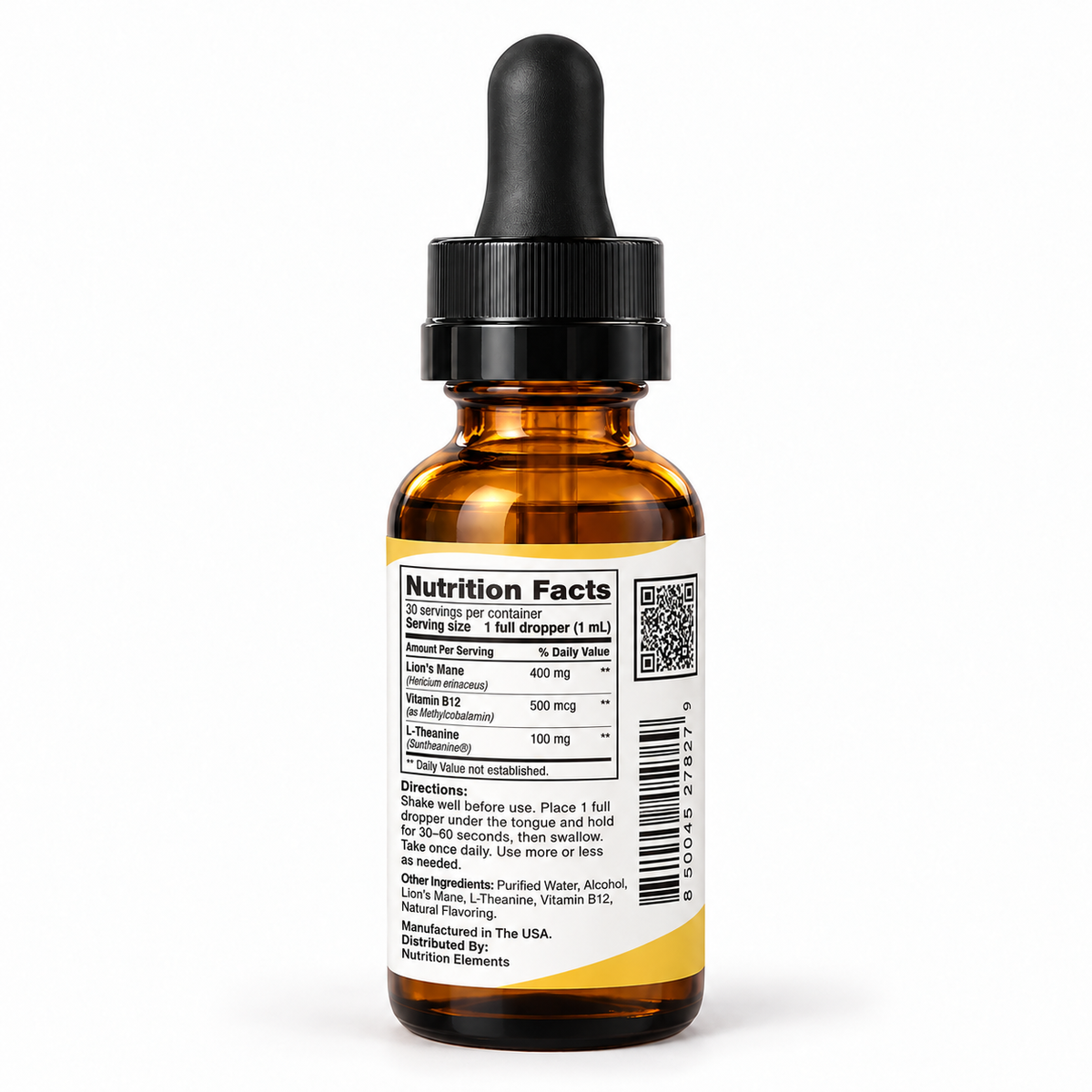 Lions Mane and B-12 tincture (Wild Berry)