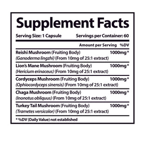 5 Matrix Mushroom Capsules (5000mg)