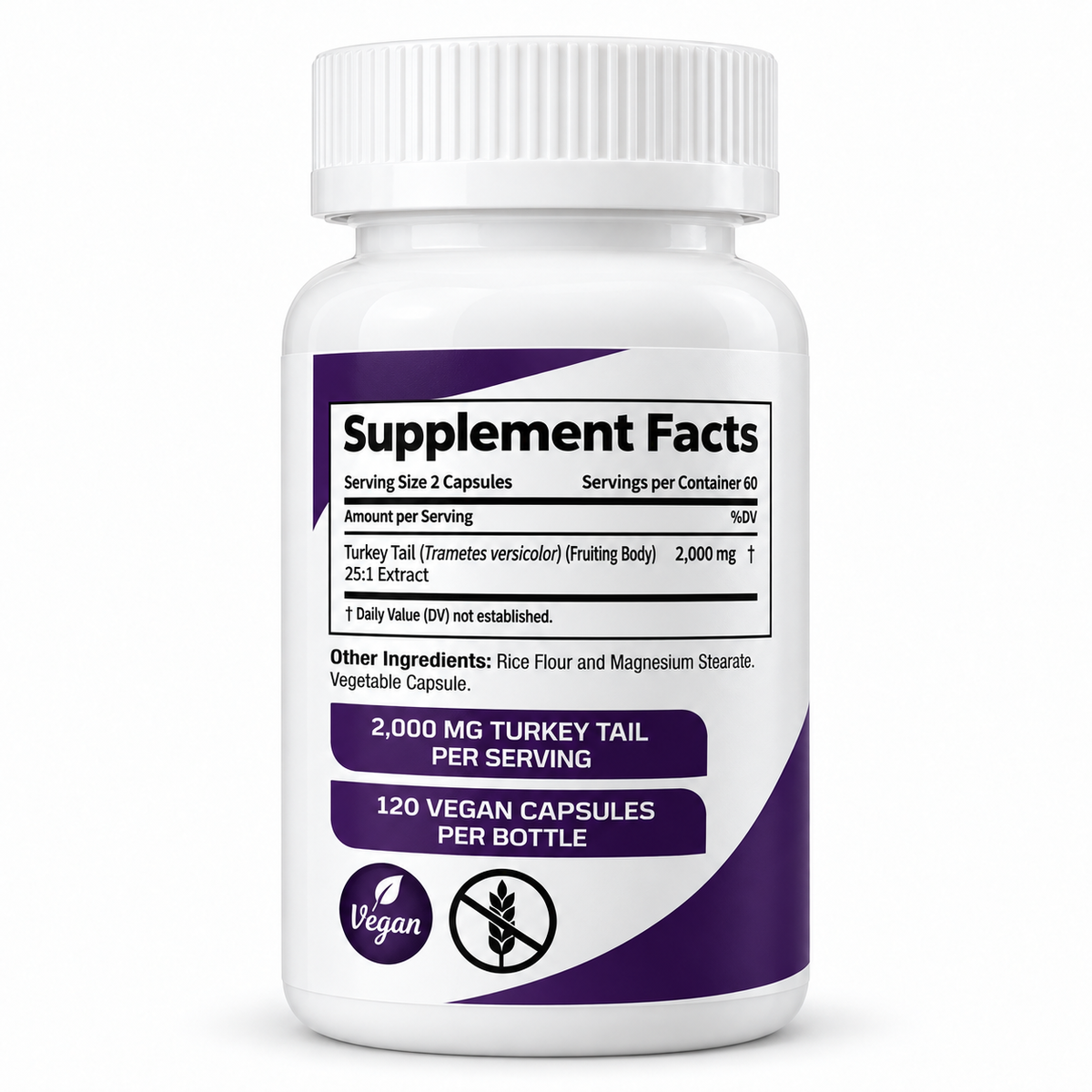 Turkey Tail Capsules- 1000mg MG / 120 count