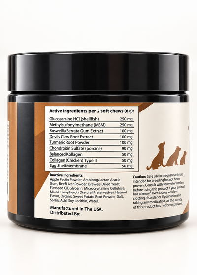 Hip & Joint Soft Chews for Dogs- 60 count