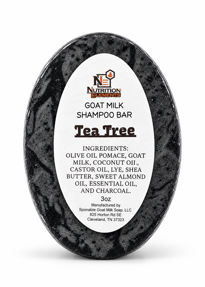 Tea Tree Goat Milk Shampoo Bar – 3 oz – Nutrition Elements