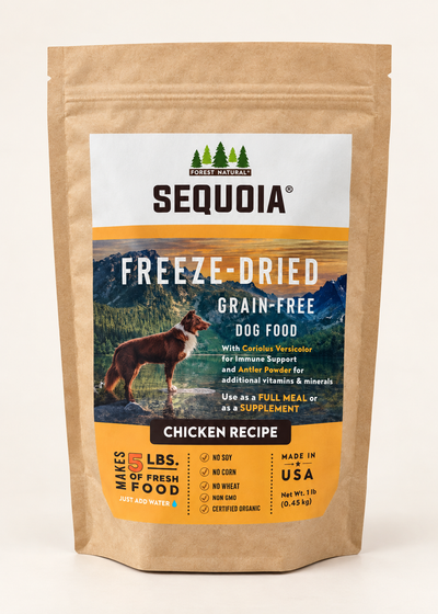 Sequoia Chicken Freeze-Dried Dog Food (1 lb. Bag Makes 5 lbs. of Food When Hydrated)