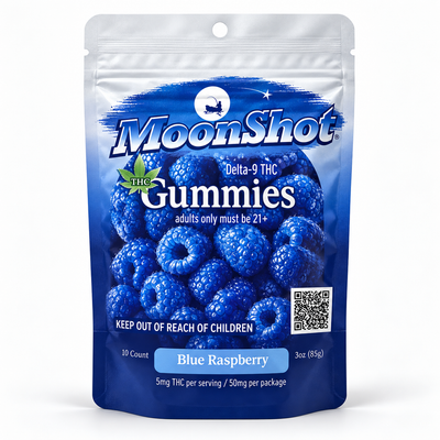 MoonShot Delta-9 Blue Raspberry Gummies – 10 Count