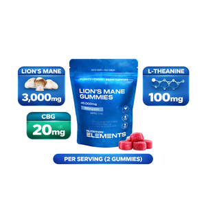 3,000mg Lion’s Mane + 20mg CBG Locked-In Focus. Zero Crash.