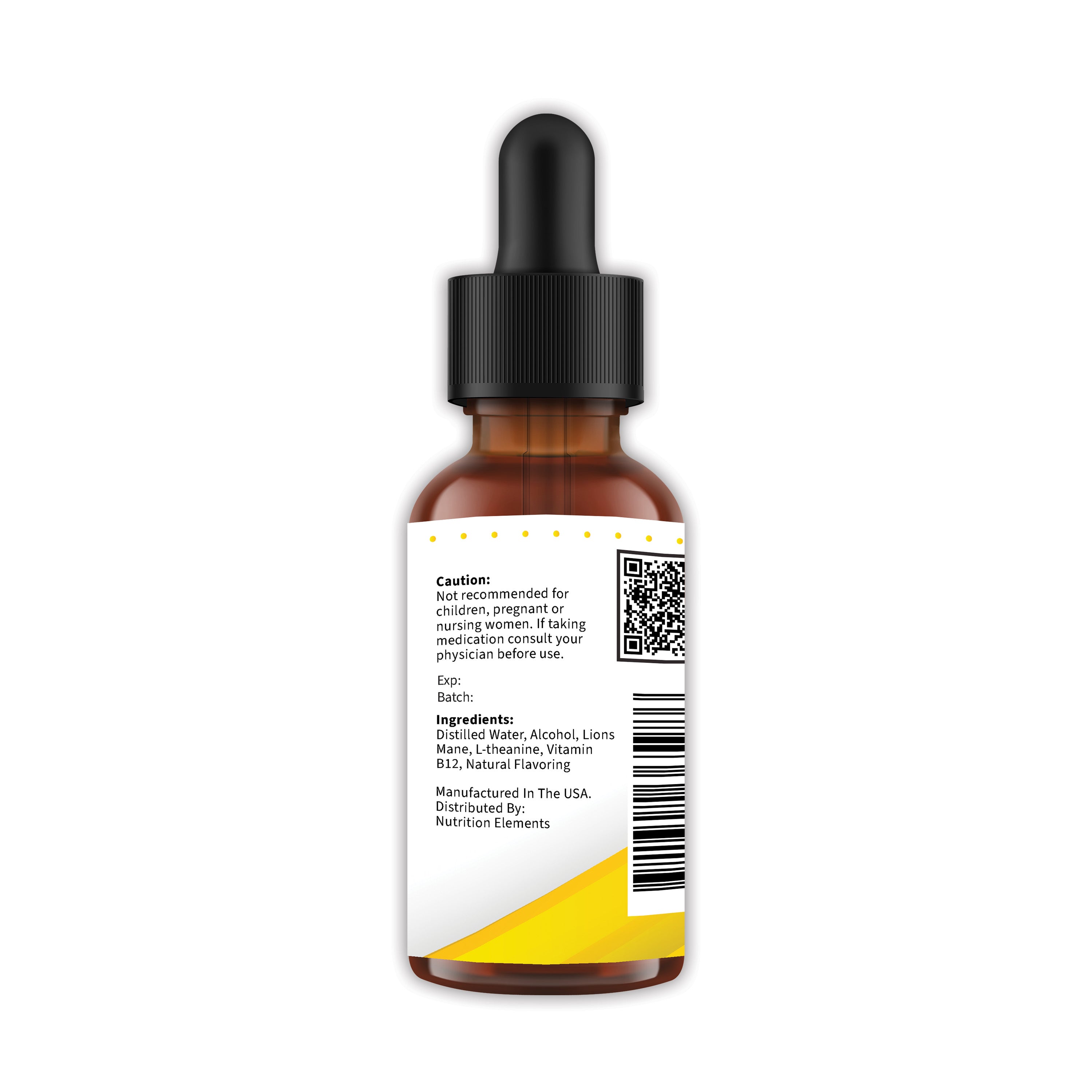 Lion's Mane CBD Tincture, Mixed Berry from Nutrition Elements, product view 2
