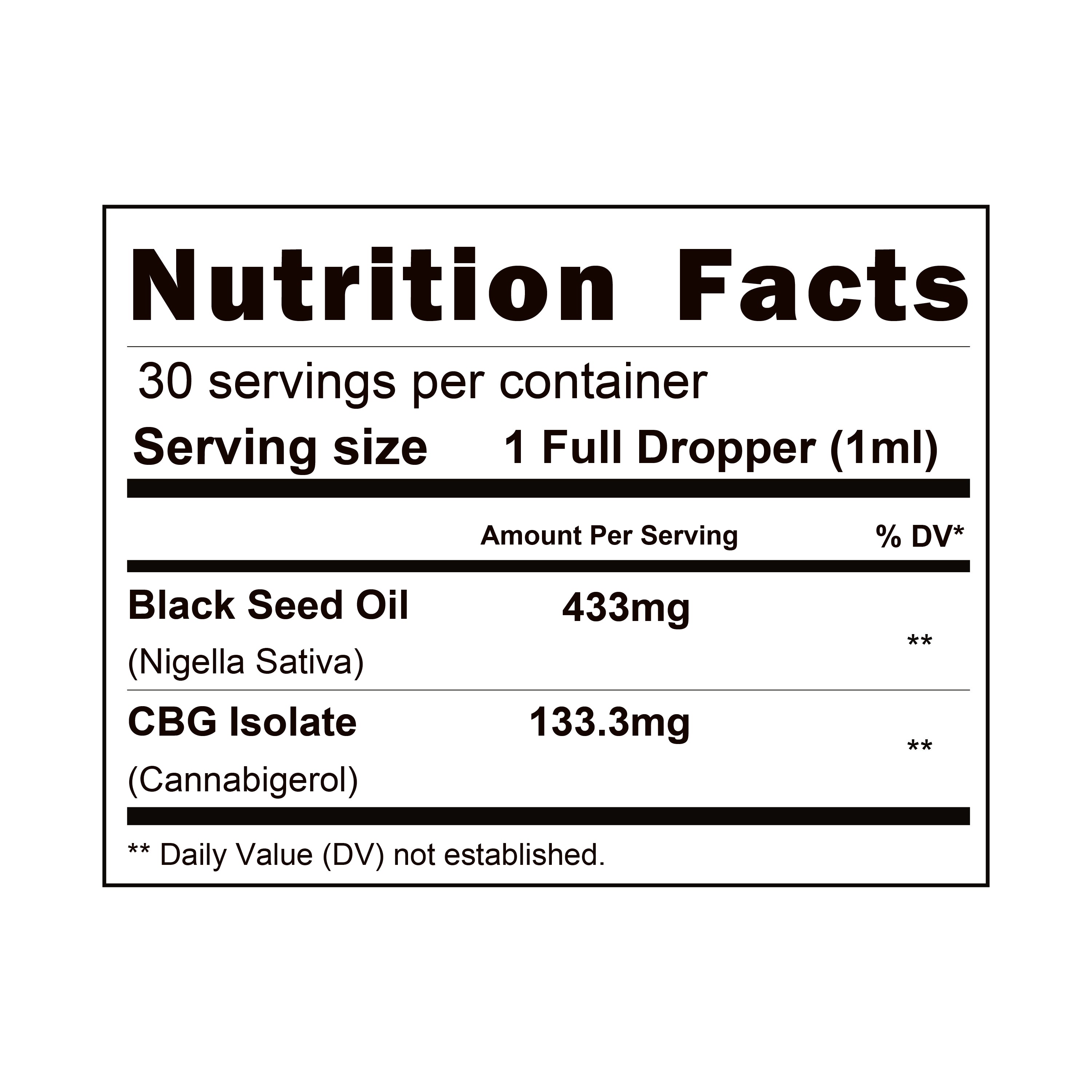 26,000mg Black Seed Oil, THC Free from Nutrition Elements, product view 4