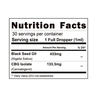 26,000mg Black Seed Oil, THC Free from Nutrition Elements, product view 4