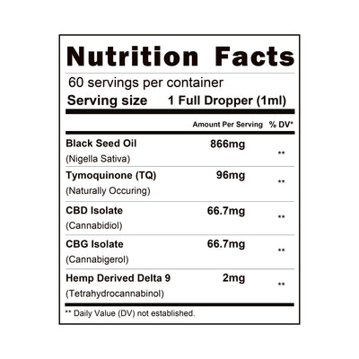 52,000mg Black Seed Oil with THC from Nutrition Elements, product view 4