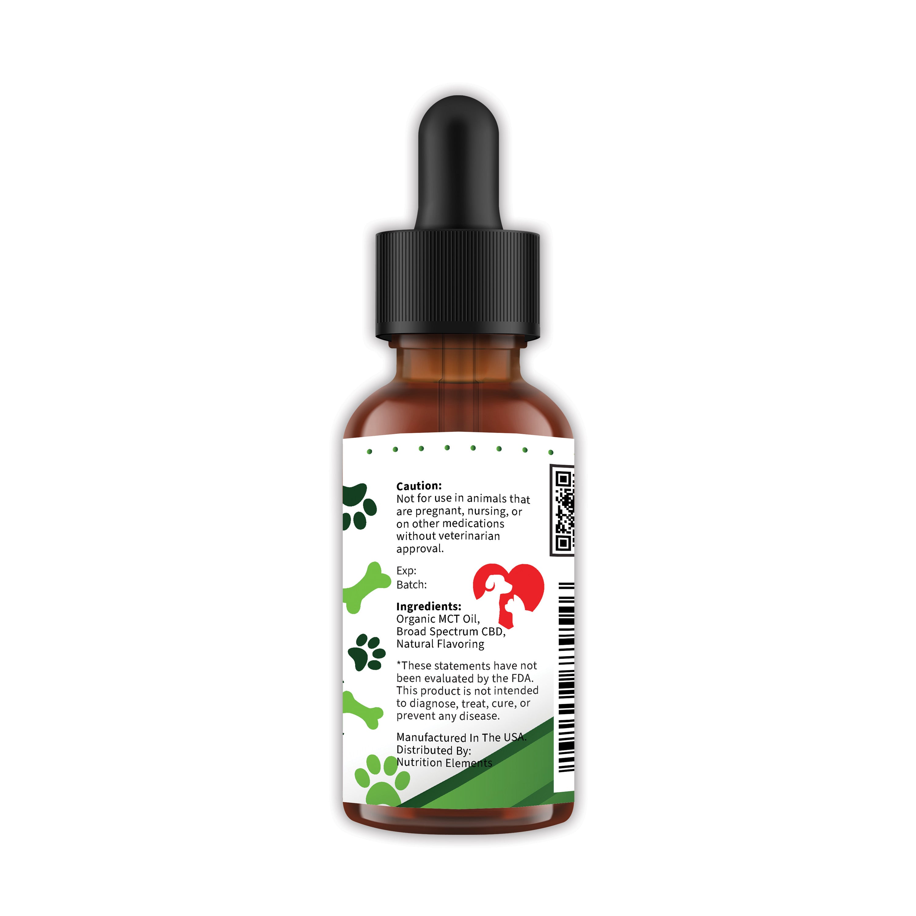 750mg CBD Pet Wellness Oil from Nutrition Elements, product view 2