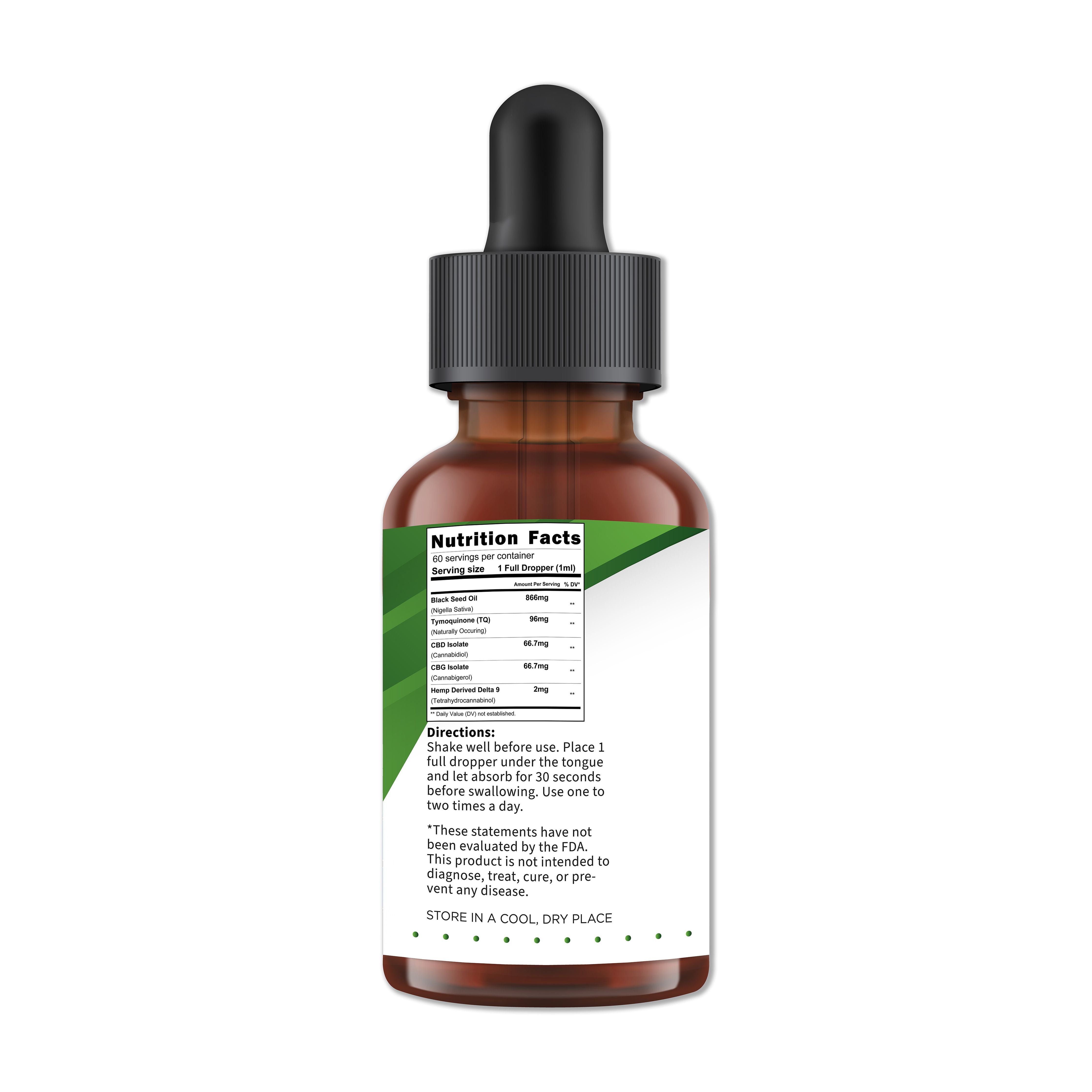 52,000mg Black Seed Oil with THC from Nutrition Elements, product view 2