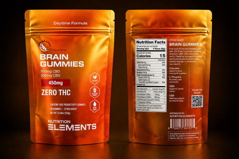 Brain Gummies – Citrus Burst Focus Formula