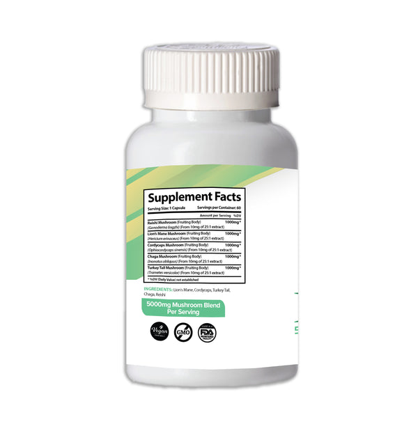 5 Matrix Mushroom Capsules (5000mg)
