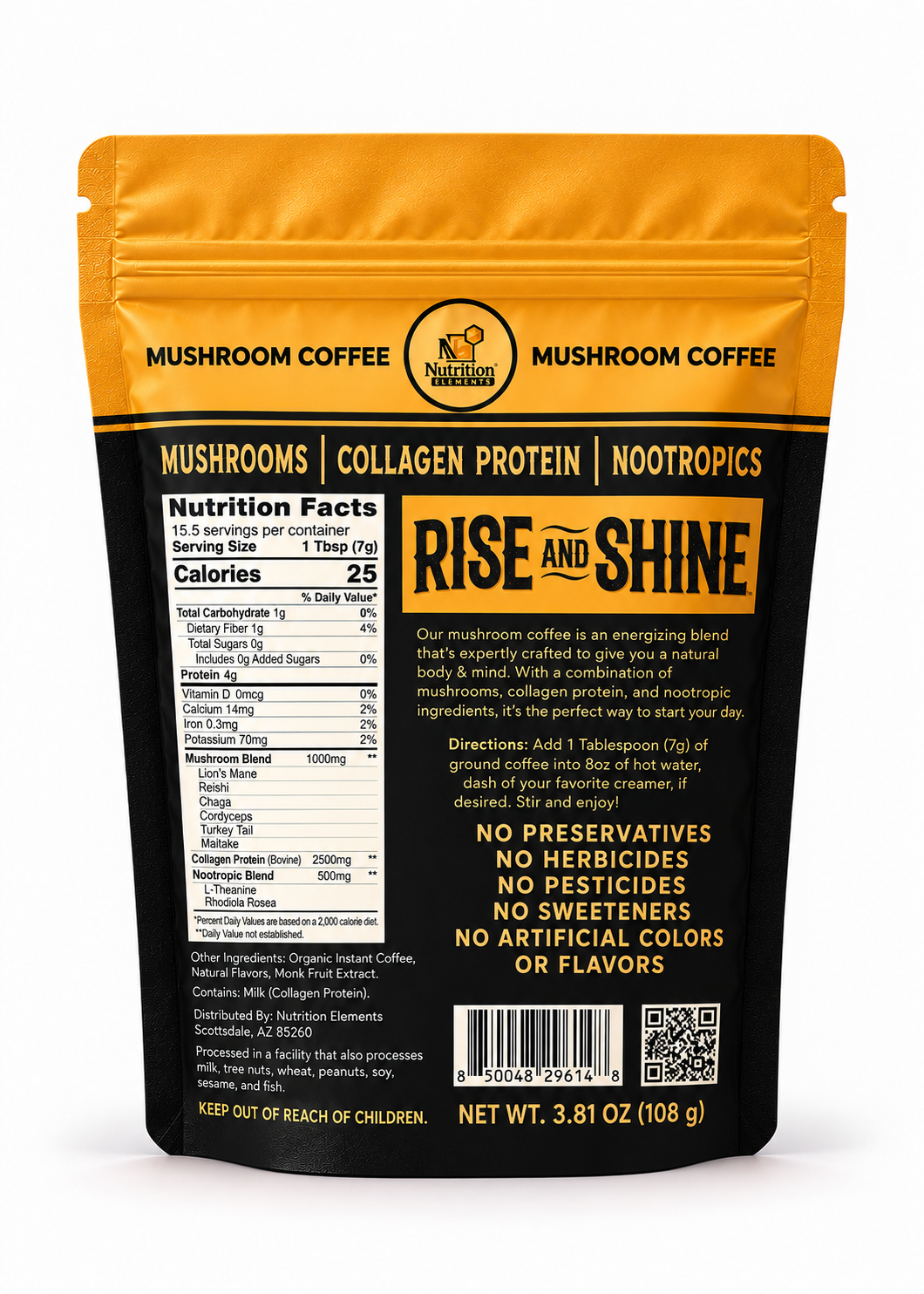 Rise & Shine Mushroom Coffee-15.5 pervings